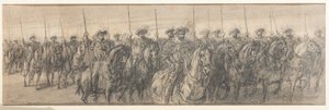 Soldados espanhóis (lápis sobre papel) de Gaetano Previati