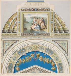 Moldura e campo abobadado com Finding Moses. 1774 de Gaetano Savorelli