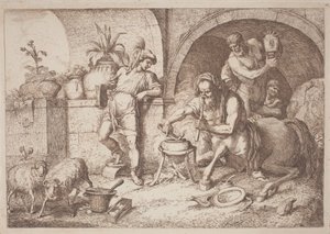 Quíron ensina magia a Aquiles de Gaetano Zompini, after Giovanni Benedetto Castiglione