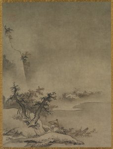 Servo chinês andando na chuva, 1500. de Gakuo Zokyu