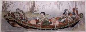 Tríptico do Grupo Sendai: Três Heróis do Reino de Shu, c.1818-30 (impressão em bloco de madeira)