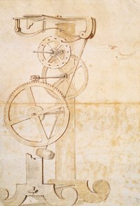 Desenho do relógio pêndulo de Galileu, manuscrito de Galileu Galilei (1564-1642), 85 gal, f 50 r.