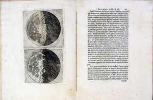 Folha do livro Sidereus Nuncius Sidereal Messenger por Galileo Galilei, 1610