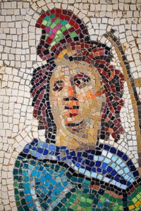 Mosaico romano representando Orfeu a tocar a lira