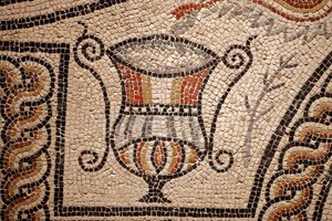 Mosaico com peixes, pormenor