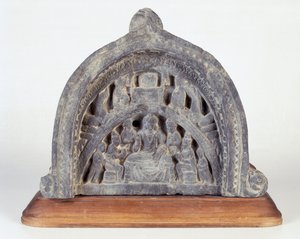 Educação de Buda, 100-200 (xisto) de Gandhara School