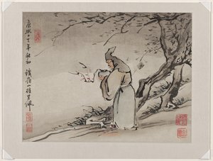 Pintura a dedo, de um álbum de dez de Gao Qipei