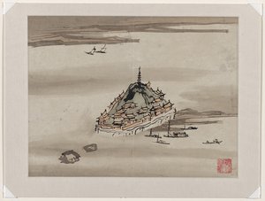 Pintura a dedo, de um álbum de dez de Gao Qipei