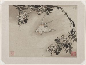 Pintura a dedo, de um álbum de dez de Gao Qipei