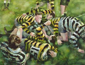 Farnham Rugby Club marcando uma tentativa