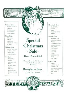 Anúncio para Broughton Bros. - Venda especial de Natal de 1917