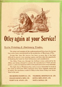 Otley novamente ao seu serviço - Aos Negócios de Impressão e Papelaria, 1919