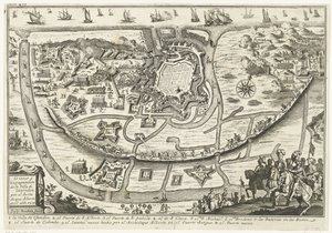 Beleg van Oostende, 1601
O Cercamento e Expulsão da Cidade de Ostende pelo Arquiduque Albert no ano de 1601 (título sobre o objecto)