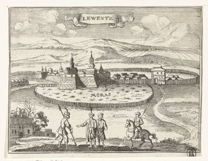Vista do Levice
Ilustrações topográficas da Áustria, da Hungria e dos Balcãs (título da série)
Korte beschryvinghe, en aen-wysinghe der plaetsen in desen boeck, met hunnen teghen woordighen standt, pertinente uyt-ghebeldt, in Oostenryck (série