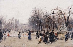 Nos Jardins das Tuileries (quadro) de Gaspar Miro Lleo