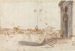 Uma vista de Roma de Santa Maria del Priorato de Gaspar van Wittel