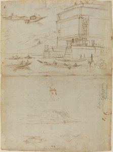Estudos do Lago Maggiore e da Entrada de um Palazzo de Gaspar van Wittel