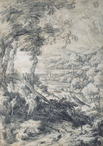 Paisagem com Elias e o Anjo no Monte Horeb de Gaspard Dughet