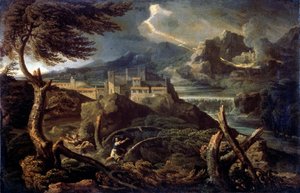 Paisagem com raios, década de 1660