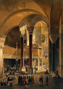 Santa Sofia, placa 8: a Galeria Imperial e caixa, gravada por Louis Haghe (1806-85) publicou 1852