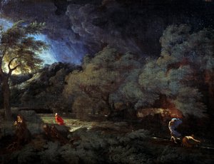 Paisagem tempestuosa (óleo sobre tela)