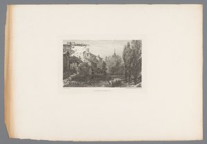 Vista de um córrego perto de Salins Le ruisseau à Salins (título no objeto) gravuras francesas de 1875 (título da série) L