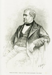 Retrato de Edouard Charton. Gravura de G.Vuillier, depois de uma fotografia de Adam Salomon, para ilustrar o artigo intitulado M. Charton de Paul Laffite in le tour du monde 1890, editado por Edouard Charton (1807-1890), Hachette, Paris. de Gaston Vuillier