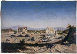 Le Fort de Vanves, durante a guerra de 1870, cerca de 1870 (óleo sobre tela) de Gaston de Laperrière