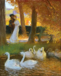 Amantes e cisnes; A caminhada do outono; Amantes e cisnes; O passeio do outono, 1896