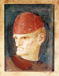 Itália, Varallo, Fragmento de fresco de uma cabeça de Gaudenzio Ferrari
