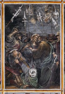 Beijo de Judas, detalhe de "A vida e a Paixão de Cristo" de Gaudenzio Ferrari