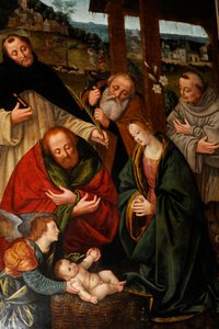 Natividade com os Santos, pintura de Gaudenzio Ferrari na igreja de Santa Maria da Consolação, Milão, Lombardia, Itália