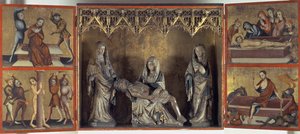 Retábulo representando a Lamentação e a Paixão de Cristo (Altar de Santa Isabel da Turíngia) c.1410 (têmpera no painel e calcário) de Gdansk School