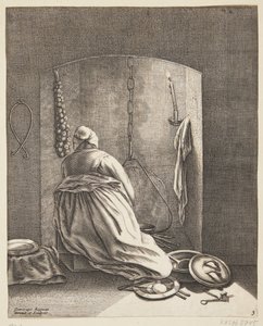 Uma mulher cozinhando de Geertruyt Roghman