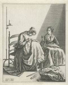 Duas mulheres costurando de Geertryut Roghman