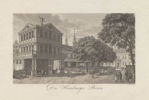 The Old Exchange em Hamburgo, 1822 de Geissler