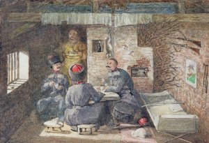 Cossak Hut Interior na Rússia, 12 milhas a oeste de Kertch, 1855 de General E.W. Wray