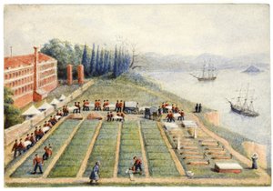 O cemitério no Hospital Geral, Scutari, abril de 1855 de General E.W. Wray