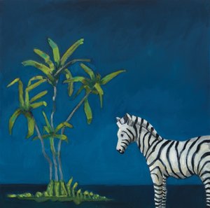 Zebra com palmeira, 2019 (óleo sobre tela)
