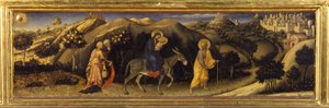 Voo para o Egipto (Predella of the Adoration of the Magi, Pala Strozzi) de Gentile da Fabriano