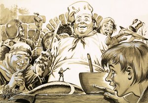 Ilustração de "Tom Thumb" dos Irmãos Grimm de Geoff Campion