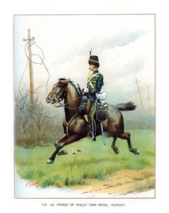 O 10o príncipe de Gales possui hussardos reais, c1890.