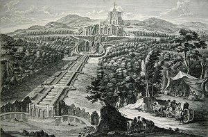 Vista sobre o Octógono e as Cascatas, gravada por W.C. Mayr (gravação e gravura em cobre) de Georg (after) Finck or Fuenck