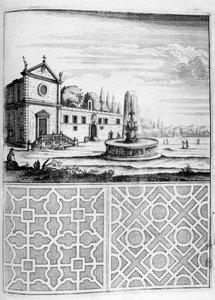 Projeto de casa, fonte e jardim, 1664 de Georg Andreas Bockler