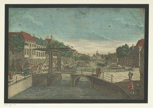Vista da Bierkade em Haia de Georg Balthasar Probst (possibly)