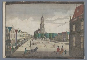 Vista do Nieuwe Kerk em Delft Perspectiva da Nova Igreja, bem como o Markt em Delft