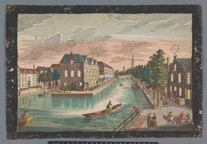 Vista do armazém De Geer em Delft Prospect des Zeug-Hausses, innerhalb der Stadt Delft (título no objeto)