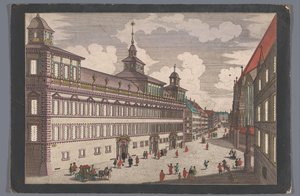 Vista da Câmara Municipal de Nuremberga
Das Rathhauß zu Nürnberg gegen dem Marckt
