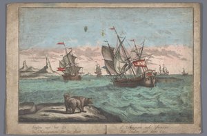 Vista dos navios à vela no mar de gelo
Das Seeglen auf dem Eis (título sobre o objecto)