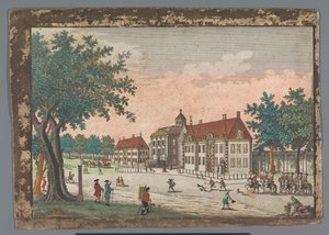 Vista do Palácio Huis ten Bosch em Haia Gesicht des Lust-Hausses Orange Hall (título no objeto) Haia (título da série) de Georg Balthasar Probst